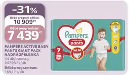 Auchan PAMPERS ACTIVE BABY PANTS GIANT PACK NADRÁGPELENKA ajánlat