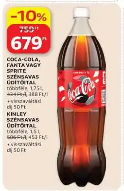 Auchan Coca-Cola, Fanta vagy Sprite szénsavas üdítőital ajánlat