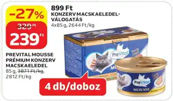 Auchan PREVITAL MOUSSE PRÉMIUM KONZERV MACSKAELEDEL ajánlat