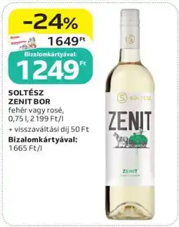 Auchan SOLTÉSZ ZENIT BOR ajánlat