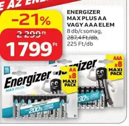 Auchan ENERGIZER MAX PLUS AA VAGY AAA ELEM ajánlat