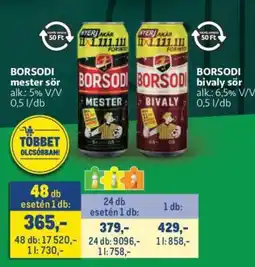 Metro BORSODI mester sör ajánlat