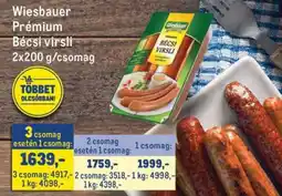 Metro Wiesbauer Prémium bécsi virsli ajánlat