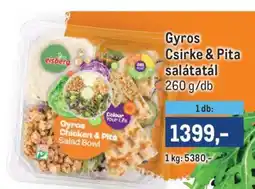 Metro Gyros csirke&pita salátatál ajánlat