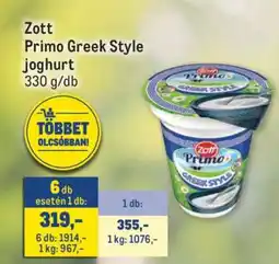 Metro Zott Primo Greek Style joghurt ajánlat