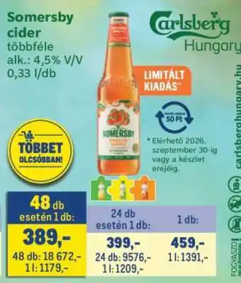Metro SOMERSBY Cider ajánlat