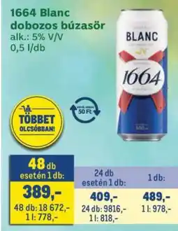 Metro 1664 Blanc dobozos búzasör ajánlat