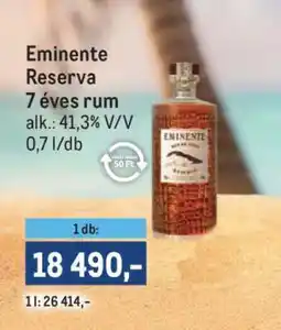 Metro Eminente Reserva 7 éves rum ajánlat