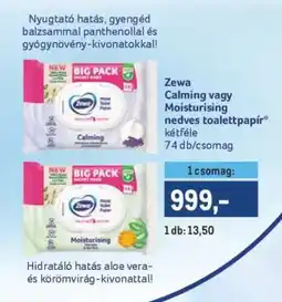 Metro Zewa Calming vagy Moisturising nedves toalettpapír ajánlat
