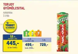Metro Topjoy gyümölcsital ajánlat