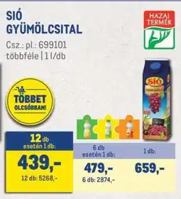 Metro Sió gyümölcsital ajánlat