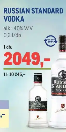 Metro RUSSIAN STANDARD Vodka ajánlat