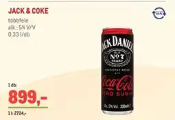 Metro JACK&COKE ajánlat