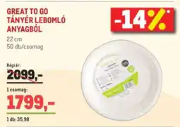 Metro GREAT TO GO TÁNYÉR LEBOMLÓ ANYAGBÓL ajánlat