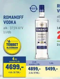 Metro ROMANOFF Vodka ajánlat