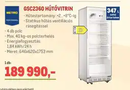 Metro METRO PROFESSIONAL GSC2360 HŰTŐVITRIN ajánlat