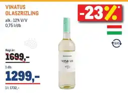 Metro VINATUS OLASZRIZLING ajánlat