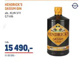 Metro Hendrick's Oasium gin ajánlat