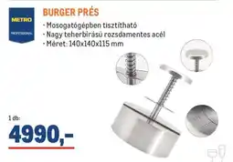 Metro BURGER PRÉS ajánlat