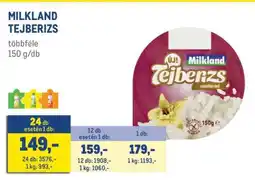 Metro MILKLAND TEJBERIZS ajánlat