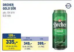 Metro Dreher Gold sör ajánlat