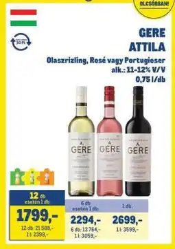 Metro Gere Attila ajánlat