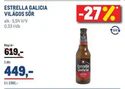 Metro ESTRELLA GALICIA VILÁGOS SÖR ajánlat