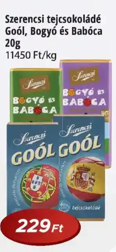 Real Szerencsi tejcsokoládé Goól, Bogyó és Babóca ajánlat