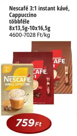 Real Nescafé 3:1 instant kávé, Cappuccino többféle ajánlat
