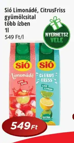 Real Sió Limonádé, CitrusFriss gyümölcsital több ízben ajánlat