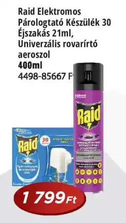 Real Raid Elektromos Párologtató Készülék 30 Éjszakás 21ml, Univerzális rovarírtó aeroszol ajánlat