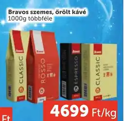 PRIVÁT Bravos szemes, őrölt kávé ajánlat