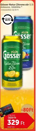 PRIVÁT Gösser Natur Zitrone sör ajánlat