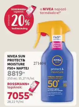 Rossmann NIVEA SUN PROTECT&MOISTURE F50+ NAPTEJ ajánlat