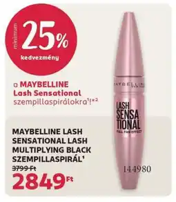 Rossmann MAYBELLINE LASH SENSATIONAL LASH MULTIPLYING BLACK SZEMPILLASPIRÁL ajánlat