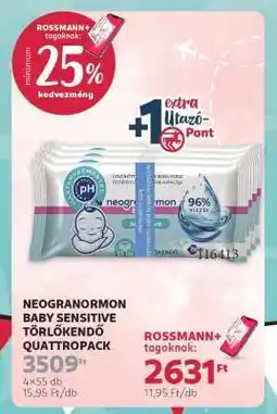 Rossmann NEOGRANORMON BABY SENSITIVE TÖRLŐKENDŐ QUATTROPACK ajánlat
