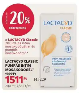 Rossmann LACTACYD CLASSIC PUMPÁS INTIM MOSAKODÓGÉL ajánlat
