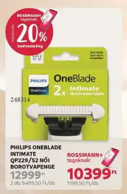 PHILIPS ONEBLADE INTIMATE QP229/52 NŐI BOROTVAPENGE
