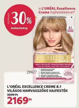 Rossmann L’ORÉAL EXCELLENCE CREME 8.1 VILÁGOS HAMVASSZŐKE HAJFESTÉK ajánlat