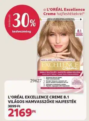 L’ORÉAL EXCELLENCE CREME 8.1 VILÁGOS HAMVASSZŐKE HAJFESTÉK