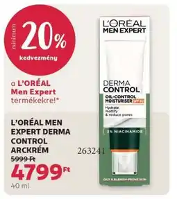 Rossmann L'ORÉAL MEN EXPERT DERMA CONTROL ARCKRÉM ajánlat