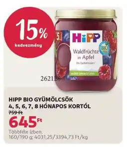 Rossmann HIPP BIO GYÜMÖLCSÖK ajánlat