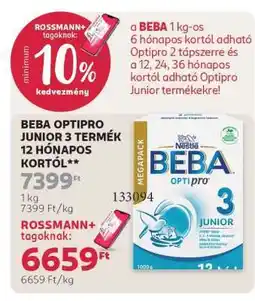 Rossmann BEBA OPTIPRO JUNIOR 3 TERMÉK 12 HÓNAPOS KORTÓL ajánlat
