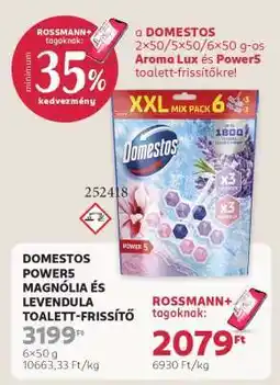 Rossmann DOMESTOS POWER5 MAGNÓLIA ÉS LEVENDULA TOALETT-FRISSÍTŐ ajánlat