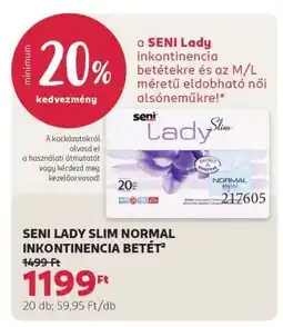 Rossmann SENI LADY SLIM NORMAL INKONTINENCIA BETÉT ajánlat