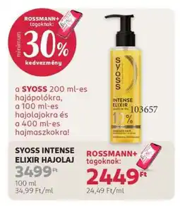 Rossmann SYOSS INTENSE ELIXIR HAJOLAJ ajánlat