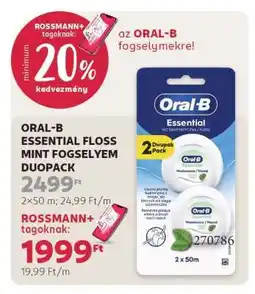 Rossmann ORAL-B ESSENTIAL FLOSS MINT FOGSELYEM DUOPACK ajánlat