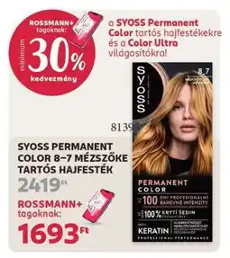 Rossmann SYOSS PERMANENT COLOR 8-7 MÉZSZŐKE TARTÓS HAJFESTÉK ajánlat