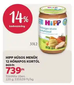 Rossmann HIPP HÚSOS MENÜK 12 HÓNAPOS KORTÓL ajánlat