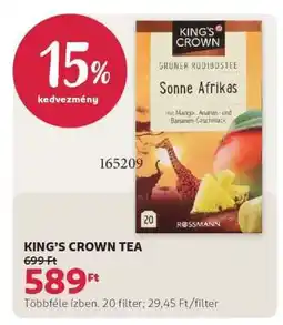 Rossmann KING'S CROWN TEA ajánlat